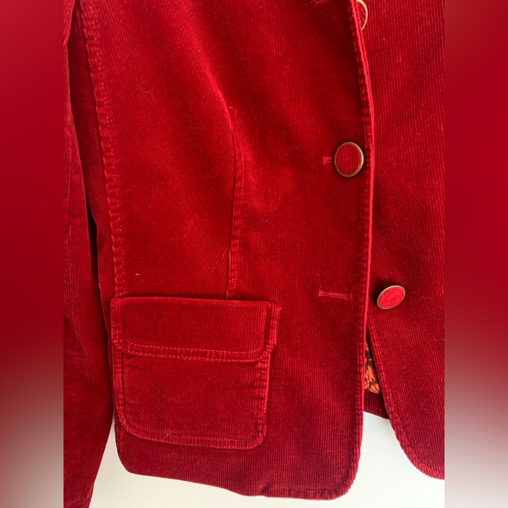 Talbots Rich Red Corduroy Blazer - Picture 7 of 7